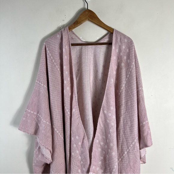 Gentle Fawn Hermosa Cover Up Fringed Kimono Cardigan Shawl Light Pink Size M/L - Picture 8 of 13